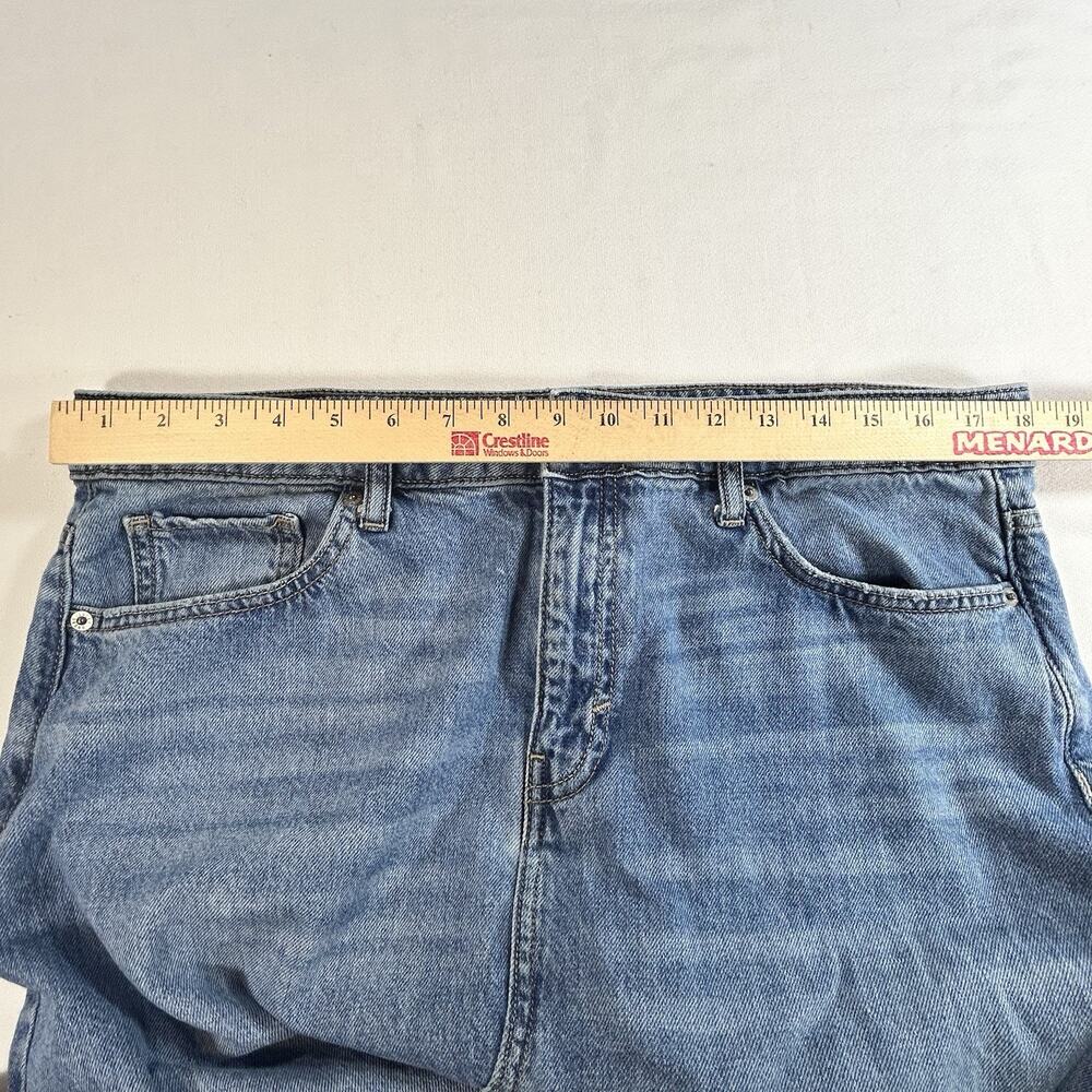Lucky Brand Denim Maxi Skirt Size 14/32 Medium Wash Frayed Raw Hem Boho - Picture 9 of 11